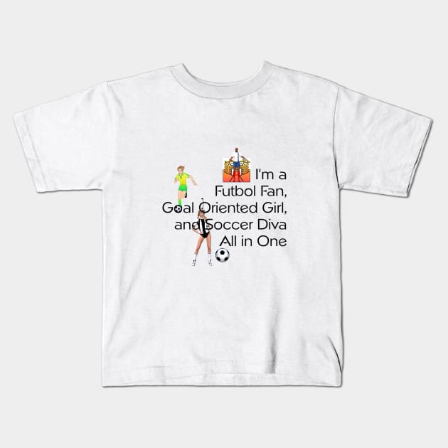 Soccer Girl Kids T-Shirt by teepossible